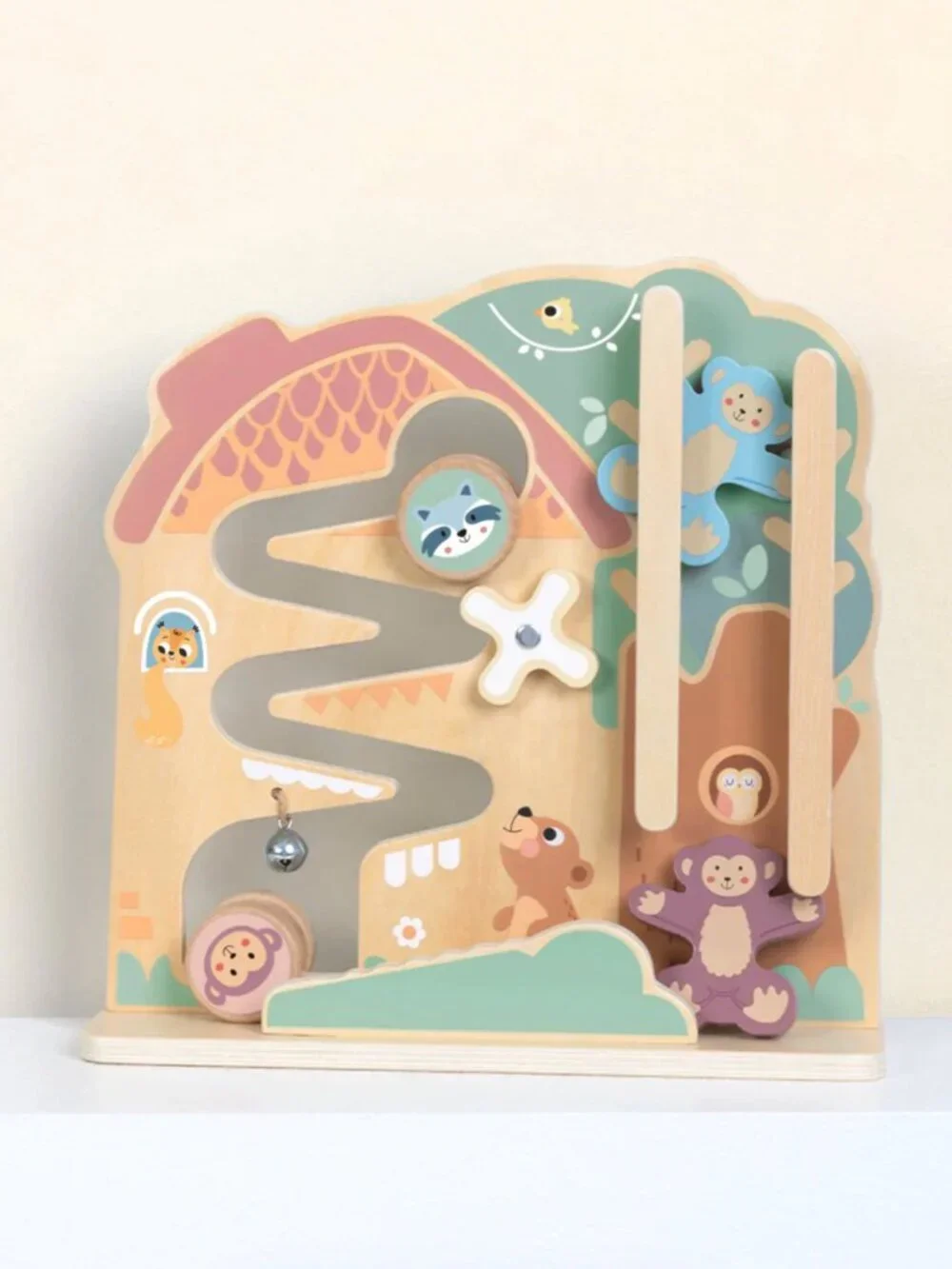Montessori Wooden Activity Maze Busy Board Toy Toddler Learning Game New